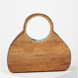 ANTHROPOLOGIE Woven Rattan Shoulder Bag
